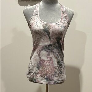 Lululemon Athletica Artistic Pink Gray Tank Top